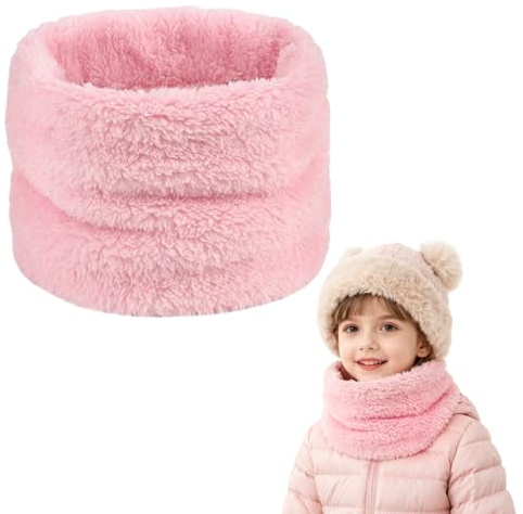 flintronic Winter Schal Kinder, 4 Stück Loop Schal aus Polar Fleece, Schlauchschal Baby Hals Wärmer, Thermo-Winddicht, für Winter, Frühling, Herbst (Rosa)