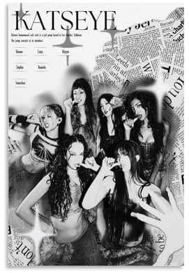 Generisch Katseye Poster Music Korean Band Vintage Für Zimmer, Ästhetische Leinwand-Wandkunst, Schlafzimmer-Dekor Posters 12x18inch(30x45cm)