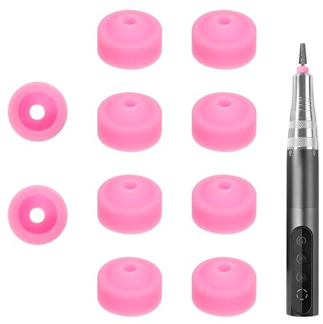 HEALEEP Nail Drill Bits Caps 10Pcs Sturdy Dust Covers for Grinding Heads Anti-Slip Fit for Nail Art Tools and Manicure Equipment
