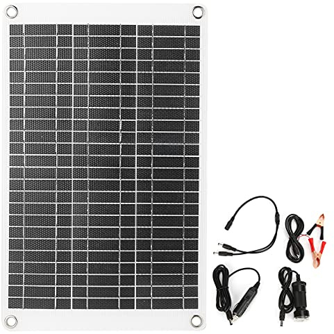 Hapivida Panneau Solaire Flexible, Chargeur 15W 12V Polysilicium pour Voiture Bateau Téléphone Mobile