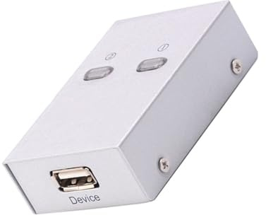 IMIKEYA Wahlschalter aus Kunststoff und Metall Automatischer Umschalter Druckerfreigabe USB Silber Kompatibel mit Multifunktionsdrucker und Scanner für Home und Small Office Umgebungen