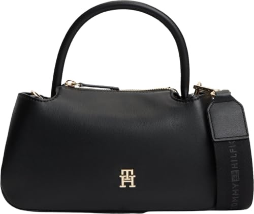 Tommy Hilfiger Damen Th Logotape Mini Satchelaw0aw18743 Satchel, Schwarz (Schwarz), One Size