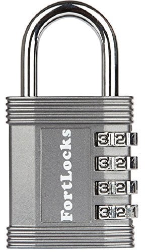 Cadenas Code 4 Chiffres | Cadenas à Code pour Casier de Gym, Travail et École, Valise, Garage, Portail, Clôture et Plus (Gris)