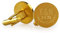 Mondgold Runde Manschettenknöpfe aus Gold-Edelstahl mit Blätter Gravur, Personalisiert mit Initialen und Datum, Anzug Accessoires, Herren Schmuck