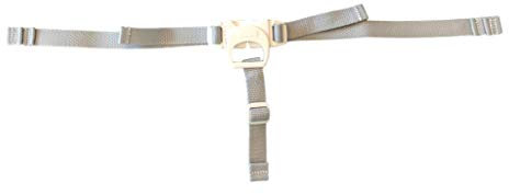 Fisher Price Ersatz-SpaceSaver Hochstuhl-Gurte, 3-Punkt-Taillen- und Schrittgurte, Grau