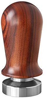 scarlet espresso | Tamper »Perfetto« für Barista; auf 35 lbs Anpressdruck kalibiriert; mit Alu- oder Edelholzgriff und Präzisions-Edelstahlbasis (Sandelholz - Dunkelbraun, 41 mm)