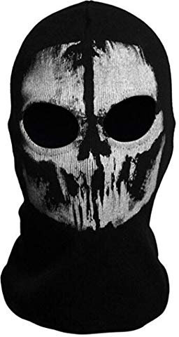 Black Sugar Unisex Ghost – Totenkopf-Maske schwarz Totenkopf-Maske Winddicht Staubdicht Fahrrad Motorrad Motorradmaske Motorradmaske Halloween Cosplay Party Radsport Wandern Ski Gr. Einheitsgröße