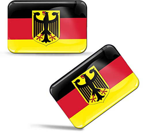 Biomar Labs® 2 x Aufkleber 3D Gel Silikon Stickers Bundesrepublik Deutschland Germany Deutsche Flagge Fahne Flag Auto Motorrad Fahrrad Fenster Tür PC Handy Tablet Laptop F 34