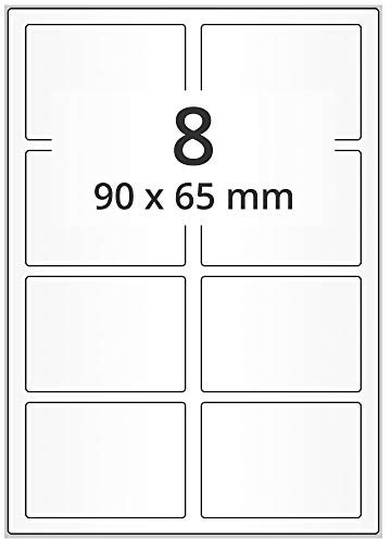Laser-Etiketten auf A4 Bogen, weiß - 90 x 65 mm - 4.000 Papier Aufkleber auf 500 Blatt, selbstklebende Universal Klebeetiketten