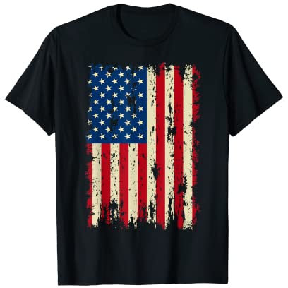 Vintage Distressed USA Flag Men's Patriotic American Flag T-Shirt