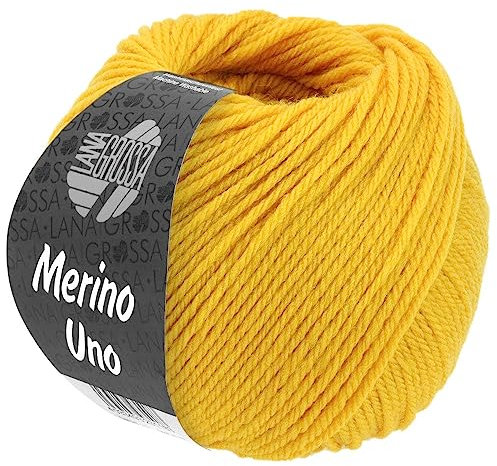 LANA GROSSA Merino Uno | Klassische Merinowolle mit Superwash-Ausrüstung | Handstrickgarn aus 100% Schurwolle (Merino) | 50g Wolle zum Stricken & Häkeln | 125m Garn FB44