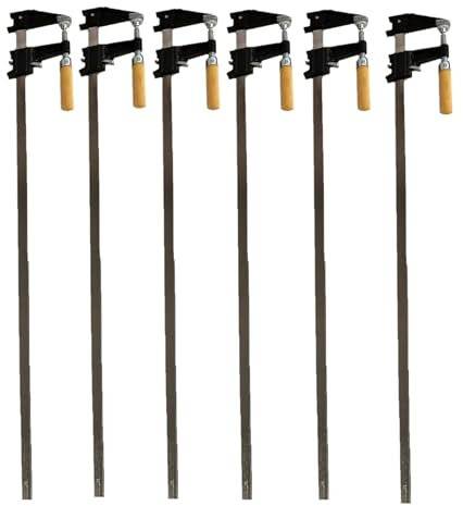 EDMBG Set of 6-30 Steel Bar Clamp with Metal Ratcheting System and Quick Release for Woodworking & DIY Projects