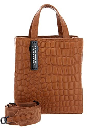 Liebeskind Berlin Damen Croco Paperbag Handtasche, Golden Amber, Small (HxBxT 10.0cm x10.0cm x10.0cm) EU