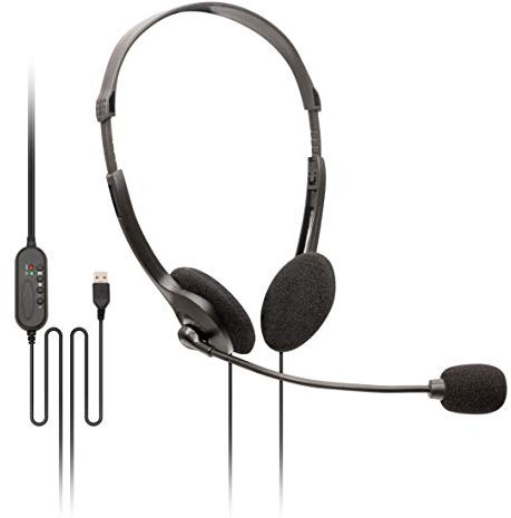 SoundLAB USB Headset with Microphone & in-line Controls Computer Headset Lightweight PC Wired Headset with Clear Conversation for Skype, MS team, ZOOM, Call Center, Online Conference