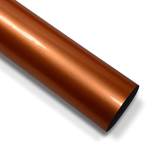 13,09€/m² Auto Folie Hochglanz Metallic Blasenfrei mit Luftkanäle Autofolie Car Wrapping (Orange, 1m x 152cm)