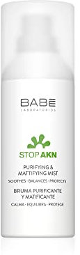 Laboratorios Babé Babe Laboratories – Reinigungs- und Matifizierender Nebel | Stop AKN | Anti-Akne Gesichtslösung im Nebel-Format | Reduziert Unvollkommenheiten | 75 ml