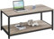 Yaheetech Couchtisch Holz Wohnzimmertisch mit Ablagen Stahlgestell Sofatisch Kaffeetisch Industrie-Design, 100 × 50 × 45 cm Grau