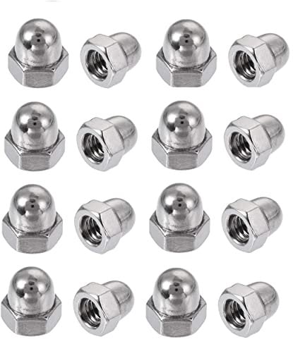 TERF® M8 Dome Cap Nuts M8 (8mm) Steel Dome Cap Hex Nut Head Acorn Nuts Cover - Pack of 20