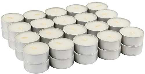 40 Bougies Chauffe-Plat Parfumées Noix de Coco, Bougies Chauffe-Plat Blanc Parfumées ± 4,5 heures