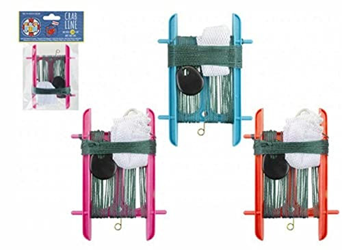 SDMAX long Crab Line with Booms Weight Bait Bag & 11m Rope for Safe Fishing,Crabbing Beach Fun for Kids, Adults Family (Pack of 4)