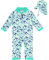 weVSwe Baby Bademode UPF 50+ Schutz Junge Badeanzüge Schrittreißverschluss Langarm mit Sommer Sonnenhut Grünes Surfbrett 12-18 Monate