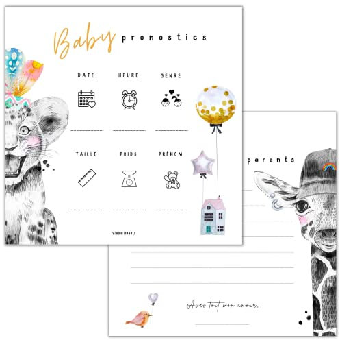 Babyparty Vorhersagen | 20 Babypartykarten Mädchen oder Jungen | Gender Reveal Party | Dekoration Babyparty | Wünsche für werdende Mutter | Geschenk für Schwangere |