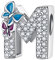 LNQOBU Buchstabe Charm 925 Sterling-Silber Alphabet Charms Anhänger Intarsien Schmetterling Bead für Europäischen Armband und Halskette