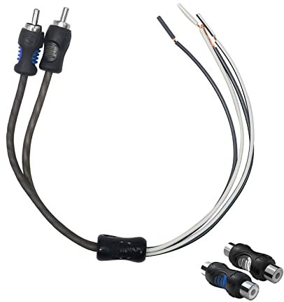 RECOIL Adaptateur fil de haut-parleur RCA-S vers RCA avec coupleur RCA femelle vers femelle (paire)