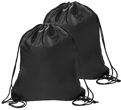Sliverdew Sac à dos avec cordon de serrage - Noir - Sac à dos de gym en vrac, noir, 40 × 35cm, Sac à dos avec