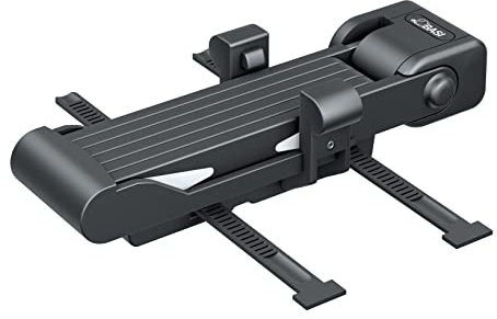 BASI | Faltschoss mit Halterung | 6 Gelenke aus gehärtetem Stahl | Länge 95 cm | Diebstahlschutz, Fahrradschloss, E-Bike Schloss, Motorradschloss | Kunststoffummantelt | 2 Schlüssel