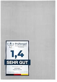 andiamo Teppich Arezzo waschbar Wohnzimmer Esszimmer pflegeleichter eleganter gemütlicher Wohnzimmerteppich Fellteppich einfarbig 60 x 110 cm grau