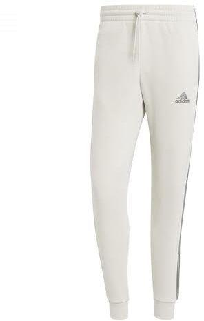 adidas Herren Essentials Fleece 3-Stripes Tapered Cuff Pants, Alumina, XL