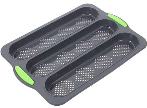 VINTORKY Brotform mit drei Schlitzen, für französisches Brot, Backform, Silikon, Brot, Kastenform, französische Pfanne, Toaster, Ofen, Zubehör, Subbrot, Kuchen, Schablonen, Ofenform, Backform,