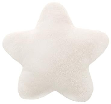 NYGGTYK 1 cuscino a forma di stella, morbido cuscino decorativo, adatto per auto, soggiorno, divano e camera da letto (bianco)
