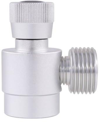 Barfeery CO2-Zylinder-Nachfülladapter, selbstgemachter Gasflaschenregler M10 x 1 auf W21.8-14, Adapter für CO2, Mischgas, einfach zu bedienen, Silber