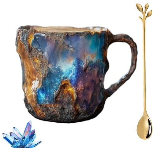 Taza de Café de Cristal Mineral Natural - 400 ml Translúcida - Elegante Regalo