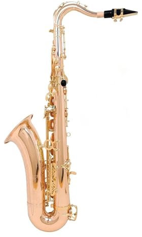 Professional Alto Saxophone in E flat Tenor-Saxophon Messing Goldlack B-Flat-Saxophon Mit Etui Rohrblatt-Zubehör Roségold/Schwarzgold-Tasten-Saxophon(A)