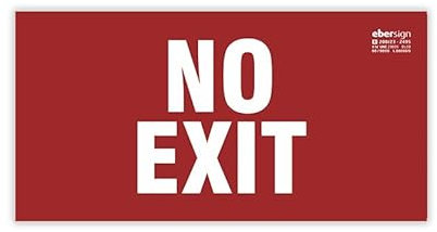 Señal Luminiscente ' No Exit ', Clase B PVC (0.7mm) - Normativa ISO y UNE 23034:2023