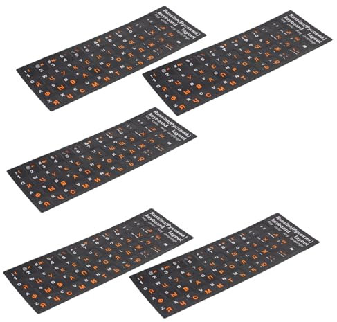 HOMSFOU 5sheets Russian Keyboard Stickers Matte Finish Language Decals for Enhanced Typing Laptops Desktops Fade-resistant Compatibility