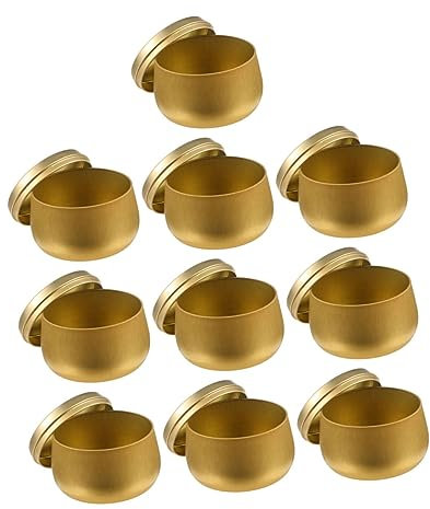 AUTSUPPL 10pcs Round Airtight Soy Candle Jars Tea Storage Can Tea Pots Container Cans Storage Simple Chic Design Easy to Clean Portable for Home Travel