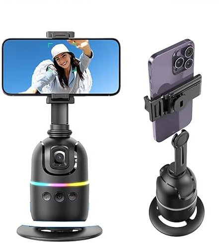 ZEEWISH Auto Face Tracking Phone Holder with 360° Rotation – Gesture Control – Smart Phone Stand for Filming, Vlogging & Streaming – Gimbal Stabilizer for Smartphones