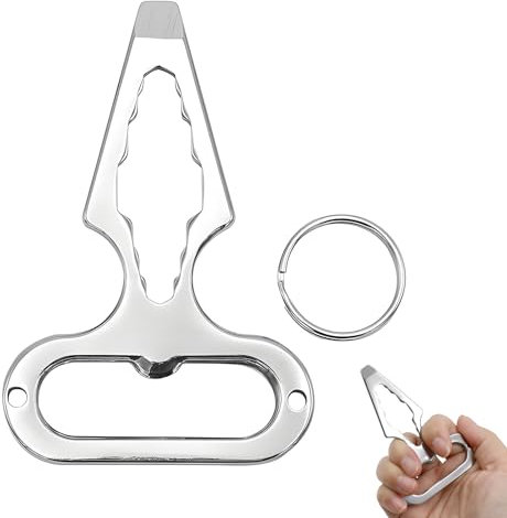 Raheem Camping Multi Tool Keychain - 10 in 1 Stainless Steel Survival Gear with Adjustable Wrench, Bottle Opener & Hex Screwdrivers