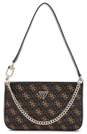 GUESS Noelle II Mini Top Zip Shoulder Bag Brown Logo