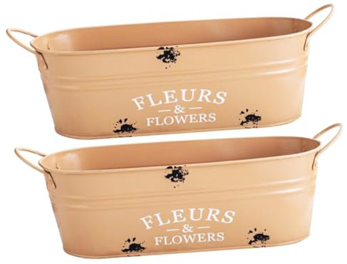 Milisten 2stücke Metall Blumentopf Aus Eisen Für Bepflanzen Blumentopf Aus Metall Für Gartenbedarf Rustikaler Blumeneimer Für Kleine Pflanzen