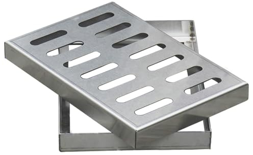 Griglia Scolo Acqua Piovana Quadrate, Griglia e Telaio in Acciaio Inox 304, Chiusino Rimovibile, Griglia per Raccolta Acqua Piovana, per Pavimenti in Cemento(20x30x2cm)