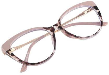 Akozon Blaulicht-blockierende Brille für Frauen – Anti-Blaulicht-Lese-, Gaming- und Fernsehbrille – Schützt die Augen vor UV-Strahlen und Reduziert die Belastung der Augen (Aprikose)