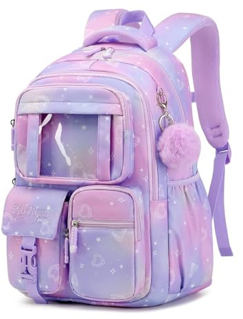 Sisipoet Cartable Fille Primaire, Sac à Dos Léger Imperméable pour Collège