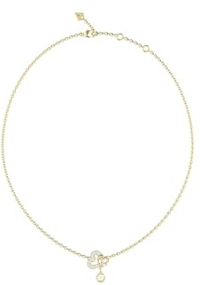GUESS Halskette Love Bites 16-18 Pave Hearts Necklace Yellow Gold goldfarben