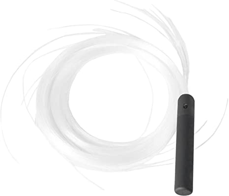 Chatonshen Frusta a Fibra Ottica Frusta a LED Giocattolo da Ballo Frusta Luminosa con Rotazione Completa a 360 Gradi E Manico Ergonomico Adatta per Costumi, Nero