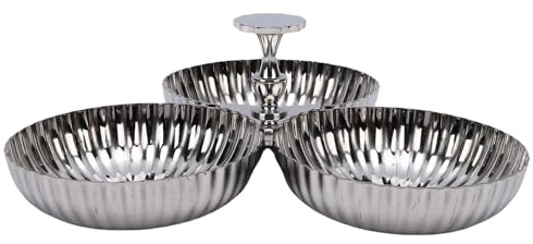 Assiette de Service Réutilisable en Acier Inoxydable, Plateau de Collation Sûr pour le Camping en Plein Air et L'usage Domestique 10cm